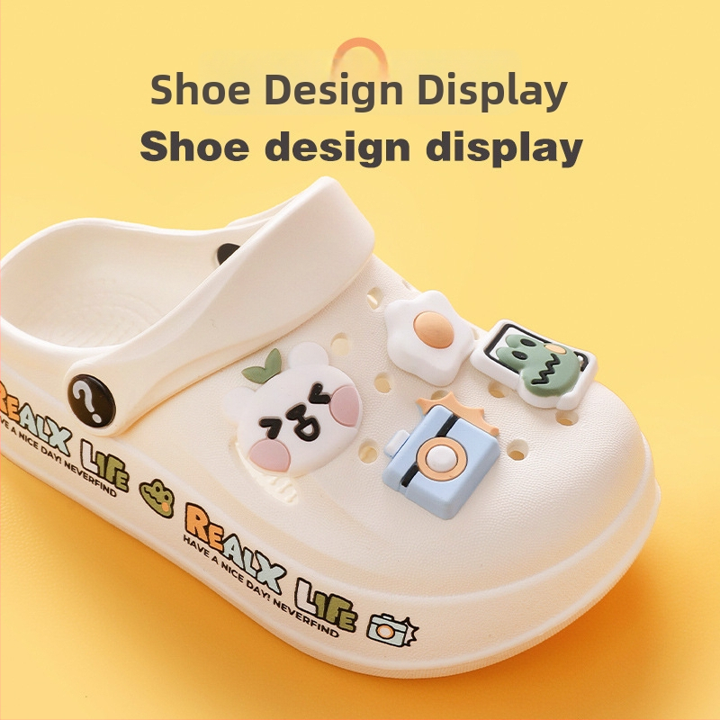 DIY detské papuče s roztomilým zajačikom dizajnom, EVA horná časť, unisex, Baotou štýl, pre deti 7–12 rokov, jar 2023