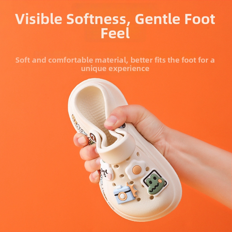DIY detské papuče s roztomilým zajačikom dizajnom, EVA horná časť, unisex, Baotou štýl, pre deti 7–12 rokov, jar 2023