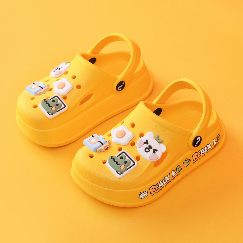 Papuci DIY pentru copii, design iepuraș drăguț, partea superioară EVA, unisex, stil Baotou, pentru copii 7–12 ani, Primăvara 2023