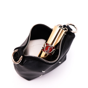 Női érme pénztárca, valódi bőr, első réteg tehénbőr, crossbody stílus, poliészter bélés