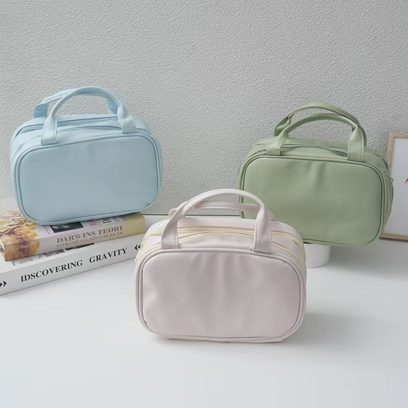 PU kozmetičko-toaletna torbica – velika kapaciteta, vodootporna, zatvarač, unisex, za putovanja