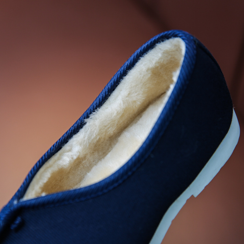Han Tang Yong izvezene dječje platnene tenisice, jesen-zima, stil Starog Pekinga, Hanfu plesne tenisice, crne, fleece podstava