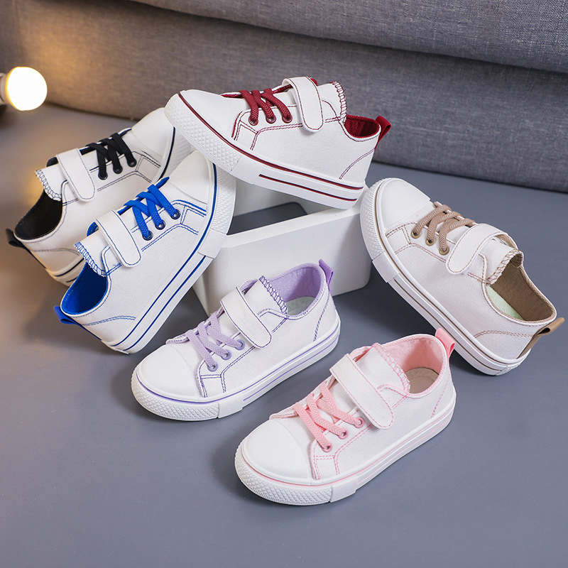 Παιδικά Παπούτσια Καμβά - Αναπνεύσιμα, Ανθεκτικά στη φθορά, Με Velcro Κούμπωμα, Χαμηλός Άνω, Καουτσούκ Σόλα