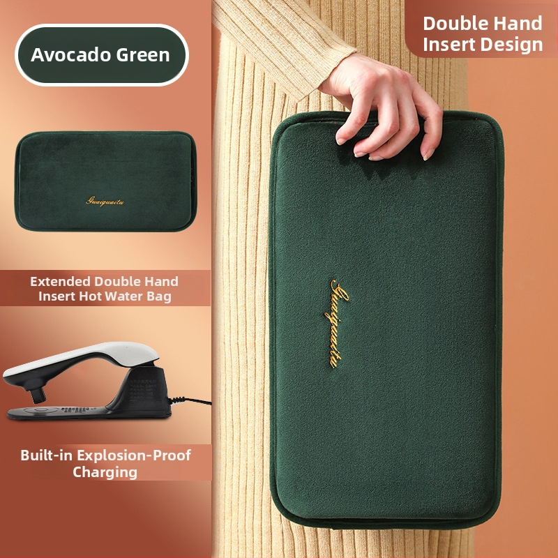 Újratölthető robbanásbiztos melegvíz-palack kézmelegítővel – elektromos fűtés, 220V, 350W, flanel anyag, automatikus kikapcsolás, vállra, nyakra, derékre, hasra, lábakra és kezekre