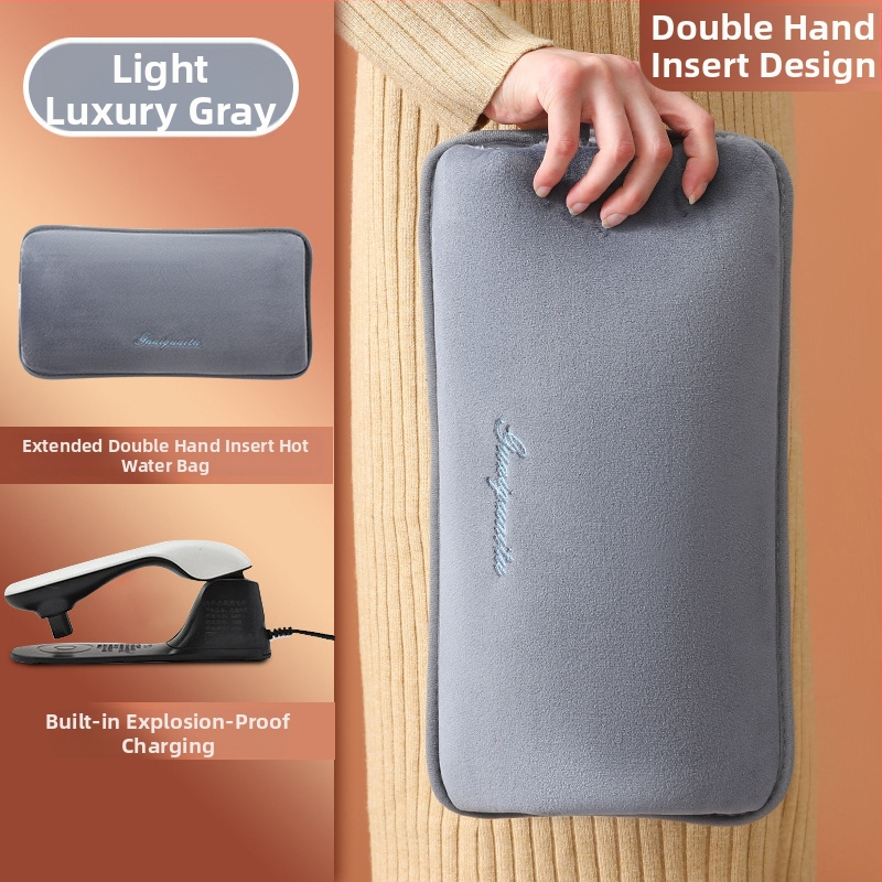 Újratölthető robbanásbiztos melegvíz-palack kézmelegítővel – elektromos fűtés, 220V, 350W, flanel anyag, automatikus kikapcsolás, vállra, nyakra, derékre, hasra, lábakra és kezekre