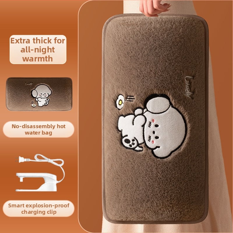 Újratölthető robbanásbiztos melegvíz-palack kézmelegítővel – elektromos fűtés, 220V, 350W, flanel anyag, automatikus kikapcsolás, vállra, nyakra, derékre, hasra, lábakra és kezekre