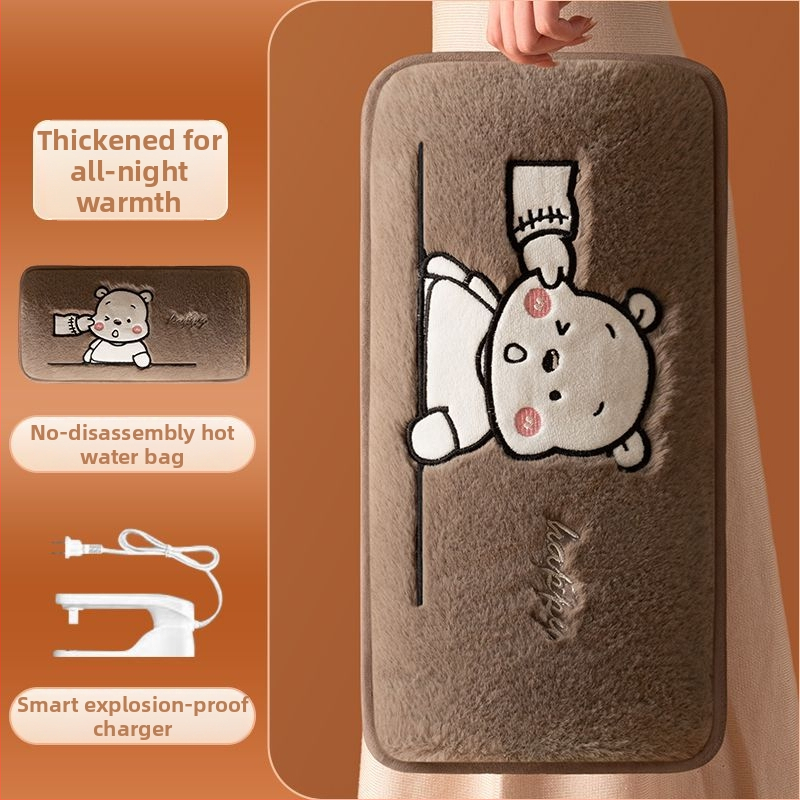 Újratölthető robbanásbiztos melegvíz-palack kézmelegítővel – elektromos fűtés, 220V, 350W, flanel anyag, automatikus kikapcsolás, vállra, nyakra, derékre, hasra, lábakra és kezekre