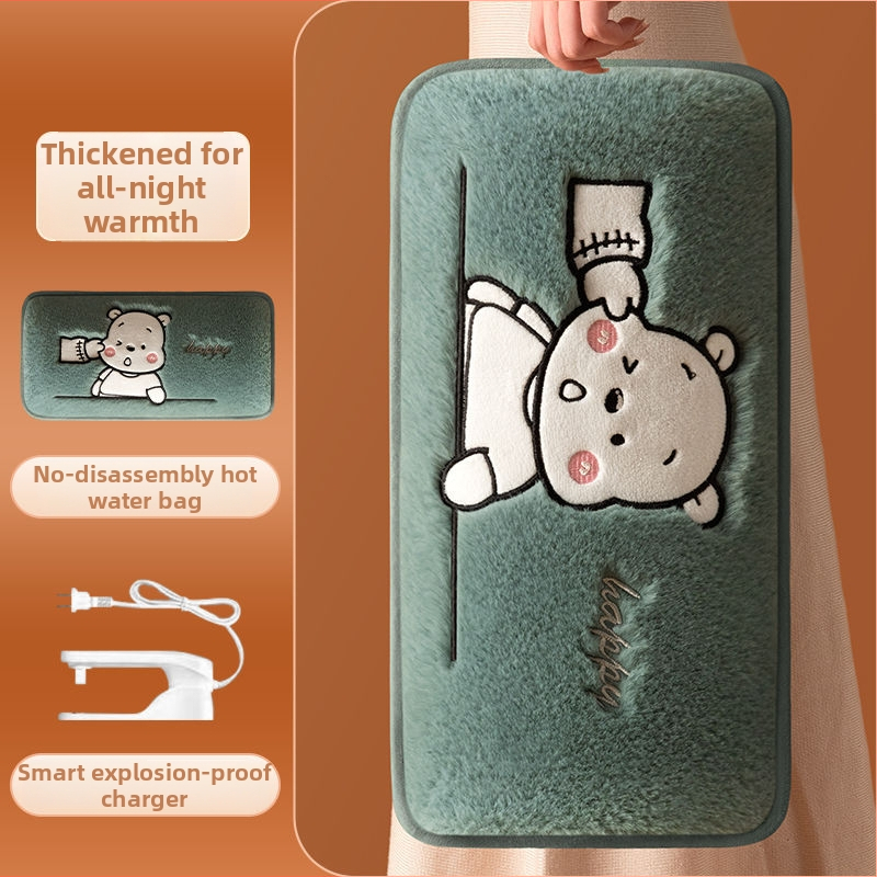 Újratölthető robbanásbiztos melegvíz-palack kézmelegítővel – elektromos fűtés, 220V, 350W, flanel anyag, automatikus kikapcsolás, vállra, nyakra, derékre, hasra, lábakra és kezekre