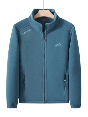 Kapucnis polárkabát, csíkos minta, pamut anyag, poliészter bélés