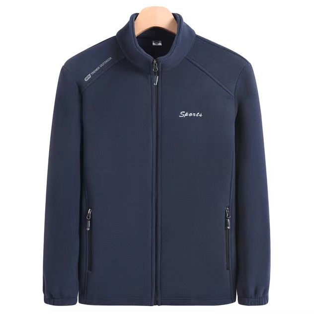 Kapucnis polárkabát, csíkos minta, pamut anyag, poliészter bélés