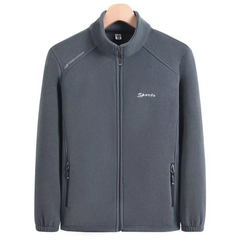 Kapucnis polárkabát, csíkos minta, pamut anyag, poliészter bélés