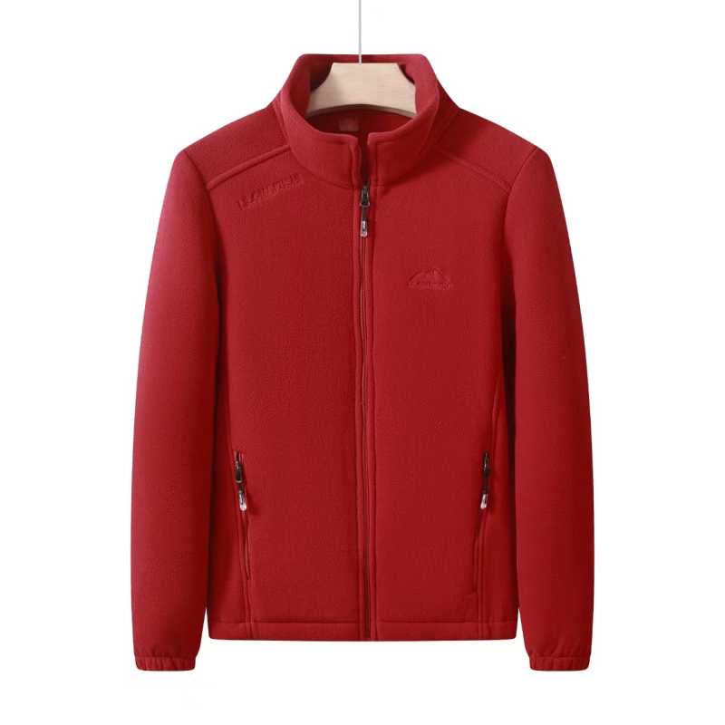 Kapucnis polárkabát, csíkos minta, pamut anyag, poliészter bélés