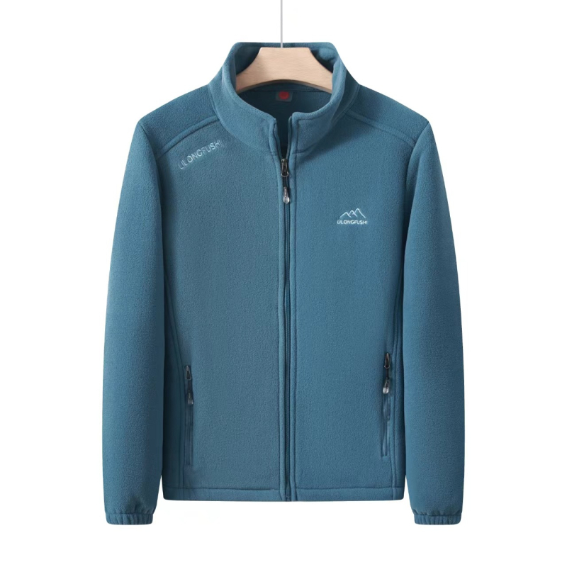 Kapucnis polárkabát, csíkos minta, pamut anyag, poliészter bélés