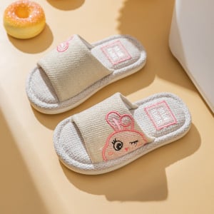 Dječje lanene papuče za unutarnju upotrebu, životinjski uzorak, unisex, PVC đon, protuklizne