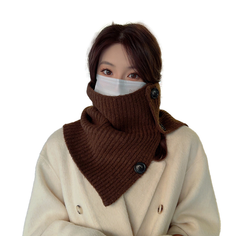 Kötött sál hamis gallérrel és gombokkal – vastag, meleg kiegészítő ősz-télre