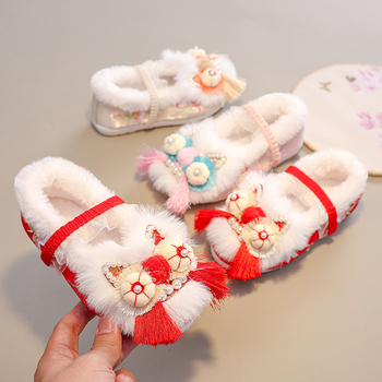 Ghete pentru copii, partea superioară din satin, căptușeală din fleece, talpă din cauciuc antiderapant, închidere cu bandă elastică