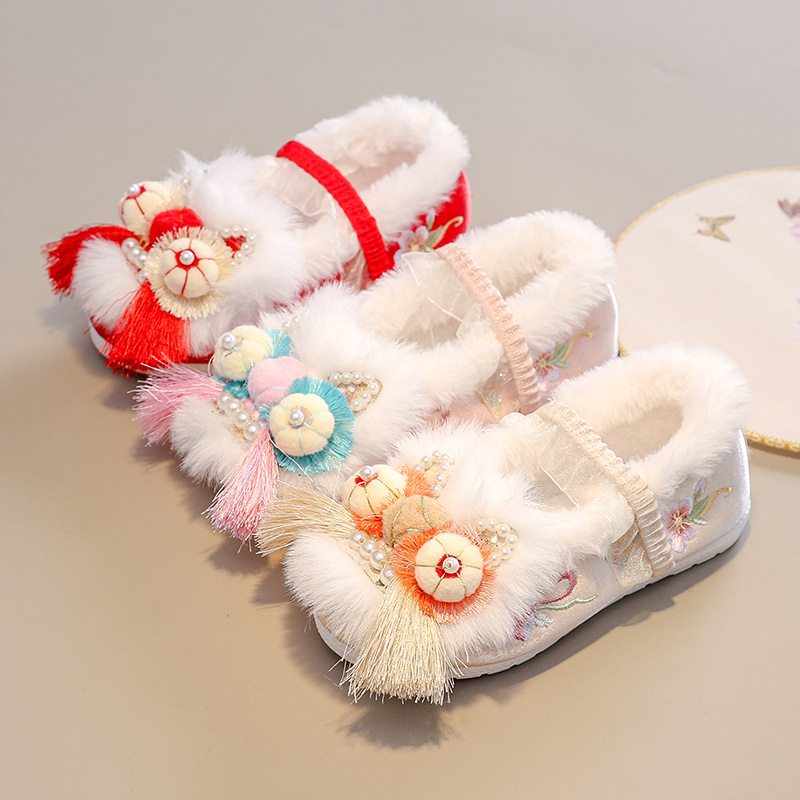 Ghete pentru copii, partea superioară din satin, căptușeală din fleece, talpă din cauciuc antiderapant, închidere cu bandă elastică