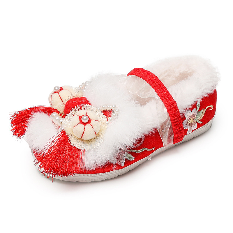 Ghete pentru copii, partea superioară din satin, căptușeală din fleece, talpă din cauciuc antiderapant, închidere cu bandă elastică