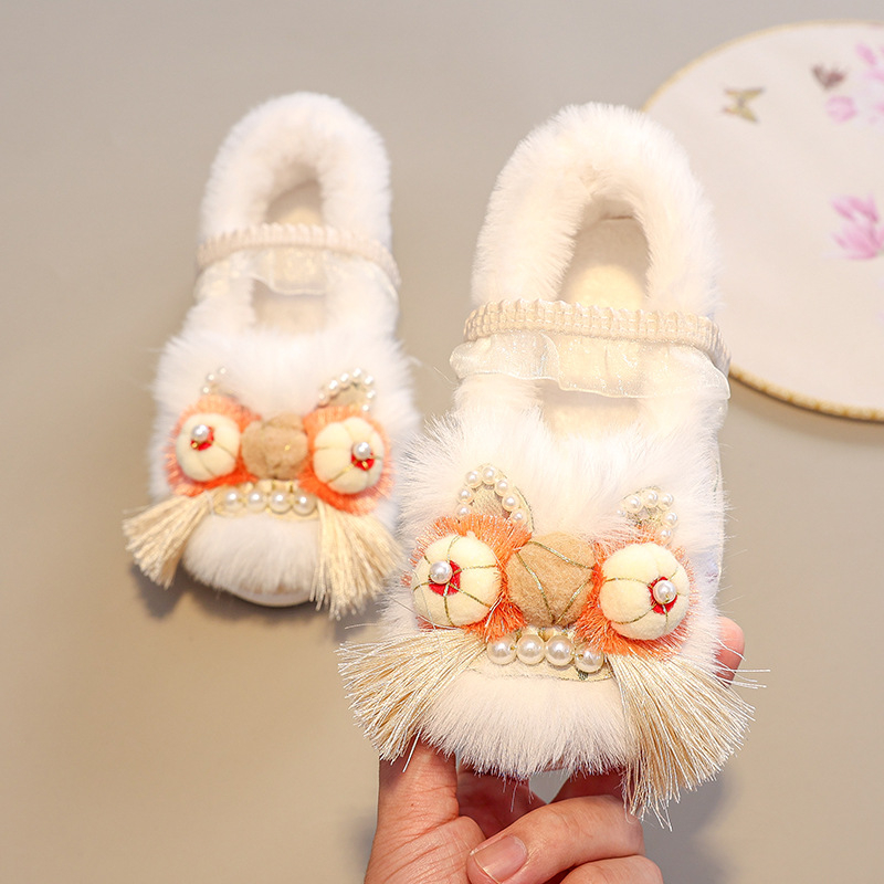 Ghete pentru copii, partea superioară din satin, căptușeală din fleece, talpă din cauciuc antiderapant, închidere cu bandă elastică