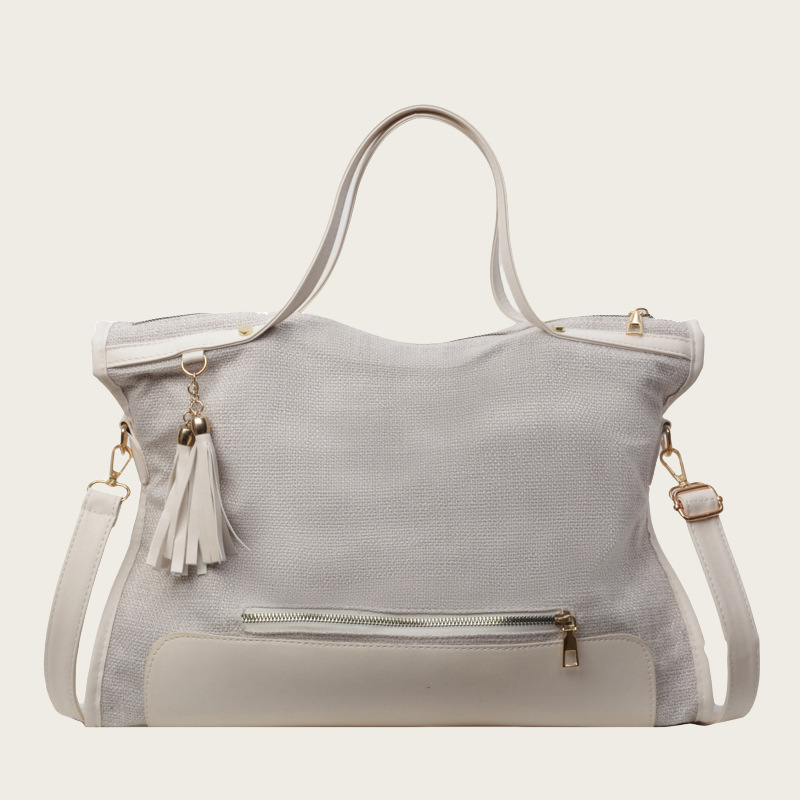 Decai női vászon tote táska, utcai trend, cipzár, horizontális négyszögletes forma