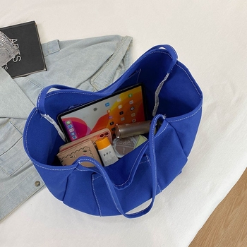 Kanvas tote torba za žene, gradski minimalistički stil, uspravni kvadratni oblik, otvoreni način otvaranja, unutarnja laminirana džep s zatvaračem