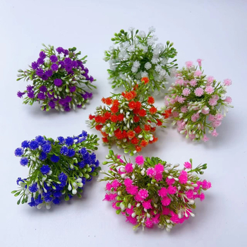 Mesterséges Gypsophila virágok - injekciósöntésű műanyagból, haja-csatkákhoz, girlandokhoz és esküvői díszítéshez, fotórekvizit