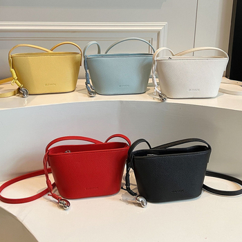 Női bucket táska — városi egyszerűség, PU anyag, bucket forma, mágneszár, belső laminált cipzár