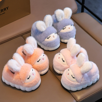 Gyerek pamut papucs lányoknak, téli, meleg fleece bélés, anti-slip vastag talp (Korosztály: 1–3, 4–6, 7–12; Felső anyag: 20213; Talp: Gumi; Termék szám: 1610M; Szezon: 2025 Ősz)