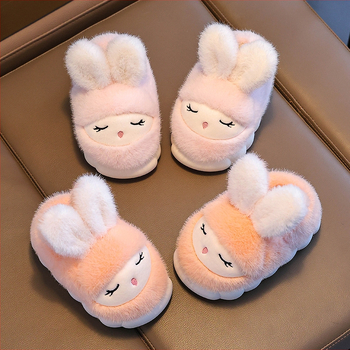 Gyerek pamut papucs lányoknak, téli, meleg fleece bélés, anti-slip vastag talp (Korosztály: 1–3, 4–6, 7–12; Felső anyag: 20213; Talp: Gumi; Termék szám: 1610M; Szezon: 2025 Ősz)