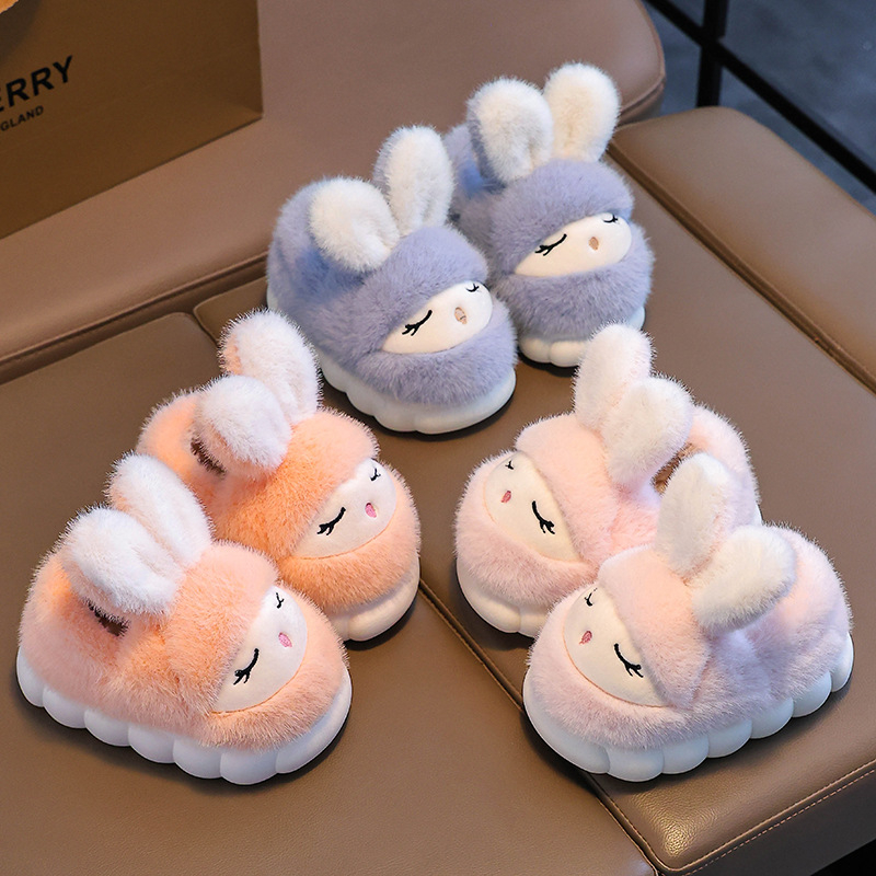 Gyerek pamut papucs lányoknak, téli, meleg fleece bélés, anti-slip vastag talp (Korosztály: 1–3, 4–6, 7–12; Felső anyag: 20213; Talp: Gumi; Termék szám: 1610M; Szezon: 2025 Ősz)