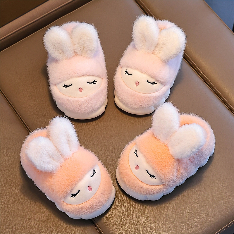 Gyerek pamut papucs lányoknak, téli, meleg fleece bélés, anti-slip vastag talp (Korosztály: 1–3, 4–6, 7–12; Felső anyag: 20213; Talp: Gumi; Termék szám: 1610M; Szezon: 2025 Ősz)