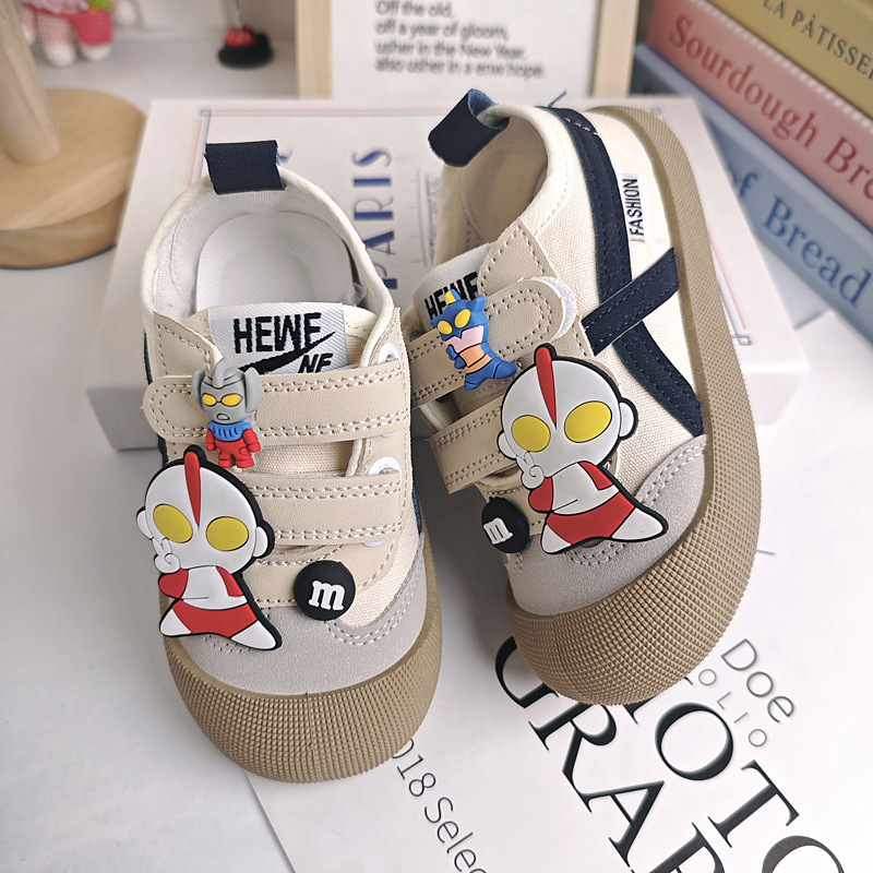 Παιδικά καμβά sneakers με Velcro, χαμηλός ύψος, σόλα από καουτσούκ,πάτος από ύφασμα