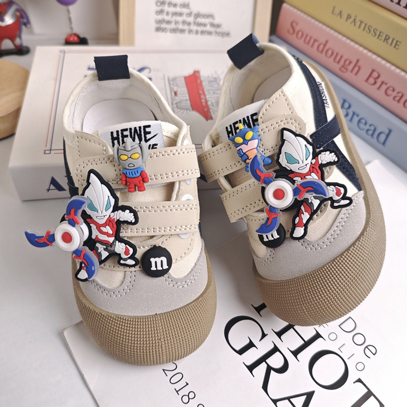 Παιδικά καμβά sneakers με Velcro, χαμηλός ύψος, σόλα από καουτσούκ,πάτος από ύφασμα