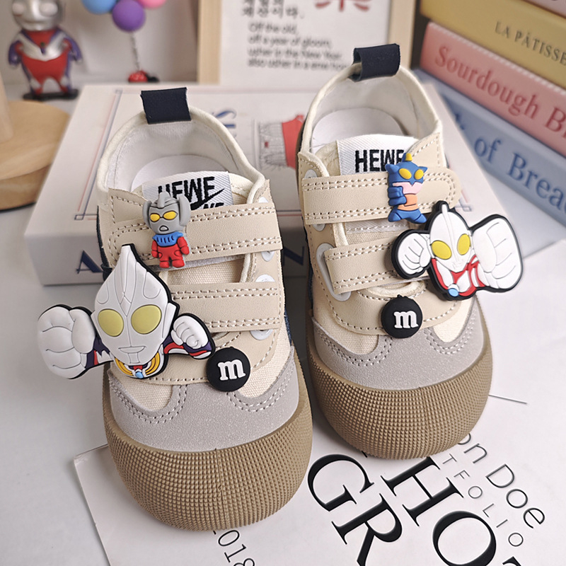 Παιδικά καμβά sneakers με Velcro, χαμηλός ύψος, σόλα από καουτσούκ,πάτος από ύφασμα