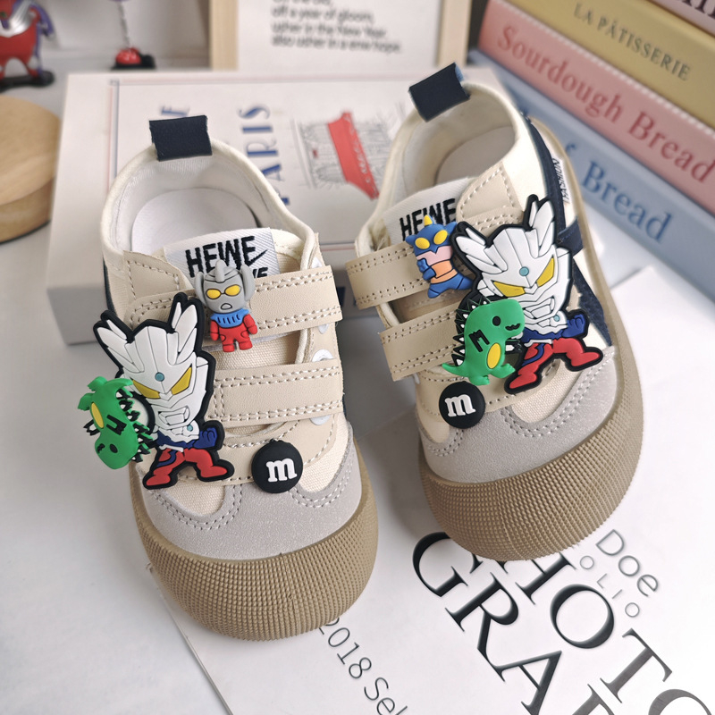 Παιδικά καμβά sneakers με Velcro, χαμηλός ύψος, σόλα από καουτσούκ,πάτος από ύφασμα