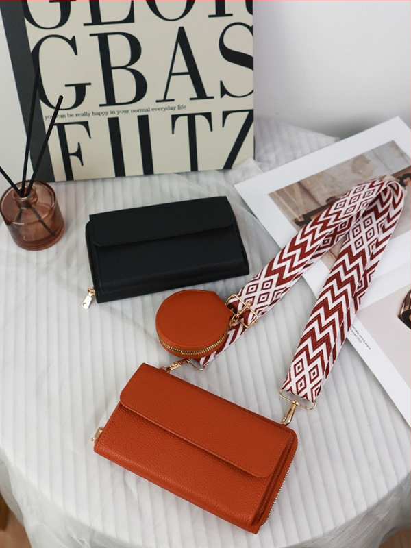 Ženska PU crossbody torba s lychee teksturom, horizontalno kvadratnog oblika, zatvarač, unutarnji džep za mobitel i džep sa zatvaračem, gradski minimalistički stil, proljeće 2025