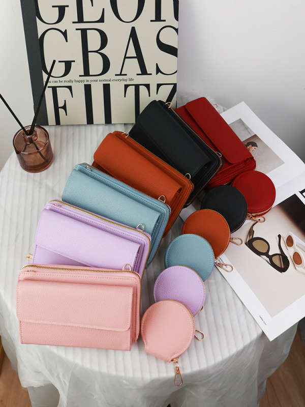 Ženska PU crossbody torba s lychee teksturom, horizontalno kvadratnog oblika, zatvarač, unutarnji džep za mobitel i džep sa zatvaračem, gradski minimalistički stil, proljeće 2025