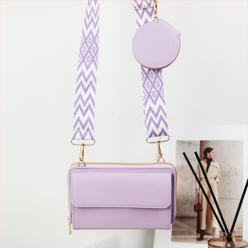 Ženska PU crossbody torba s lychee teksturom, horizontalno kvadratnog oblika, zatvarač, unutarnji džep za mobitel i džep sa zatvaračem, gradski minimalistički stil, proljeće 2025