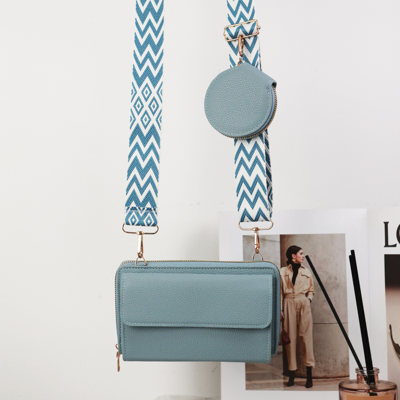 Ženska PU crossbody torba s lychee teksturom, horizontalno kvadratnog oblika, zatvarač, unutarnji džep za mobitel i džep sa zatvaračem, gradski minimalistički stil, proljeće 2025