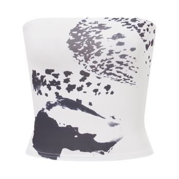 Tube Top/Bustier από Milk Silk ύφασμα, πολυεστερική σύνθεση, μήκος μέχρι τη μέση, άνοιξη 2025