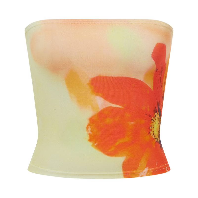 Tube Top/Bustier από Milk Silk ύφασμα, πολυεστερική σύνθεση, μήκος μέχρι τη μέση, άνοιξη 2025