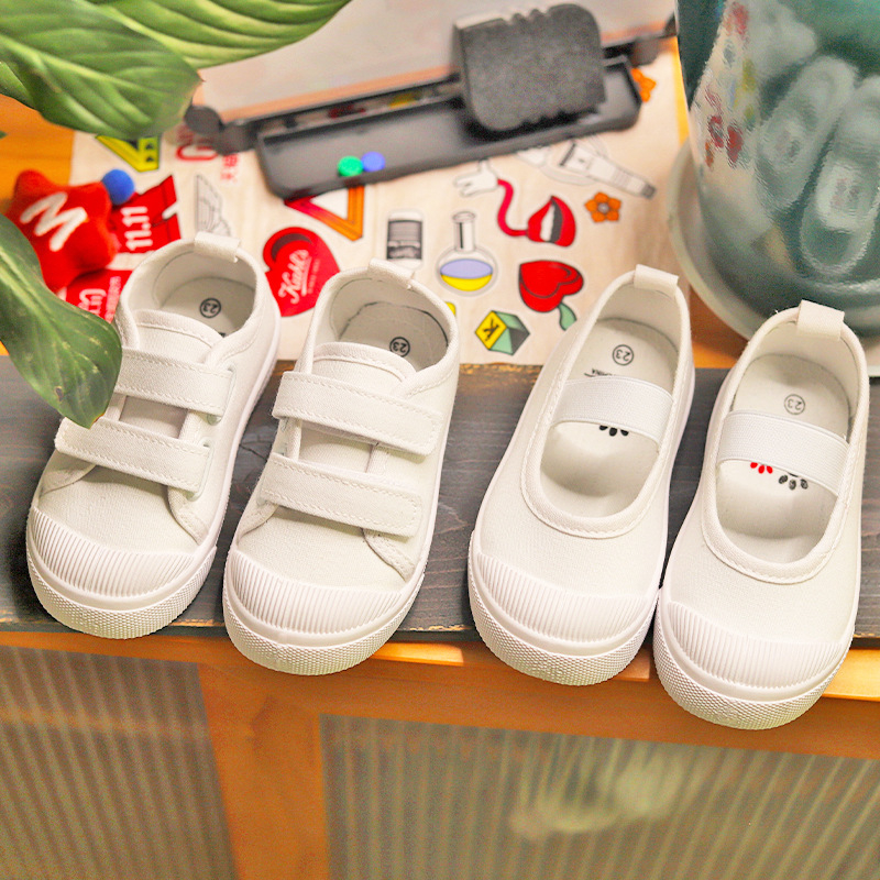 Παιδικά καμβά παπούτσια με Velcro, χαμηλό ύψος, καμβά άνω, υφασμάτινος πάτος