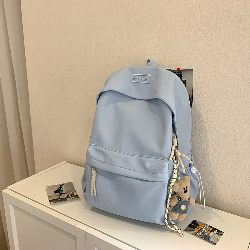 Ghiozdan școlar din nylon, rezistent la uzură, stil urban minimalist, bretele curbate