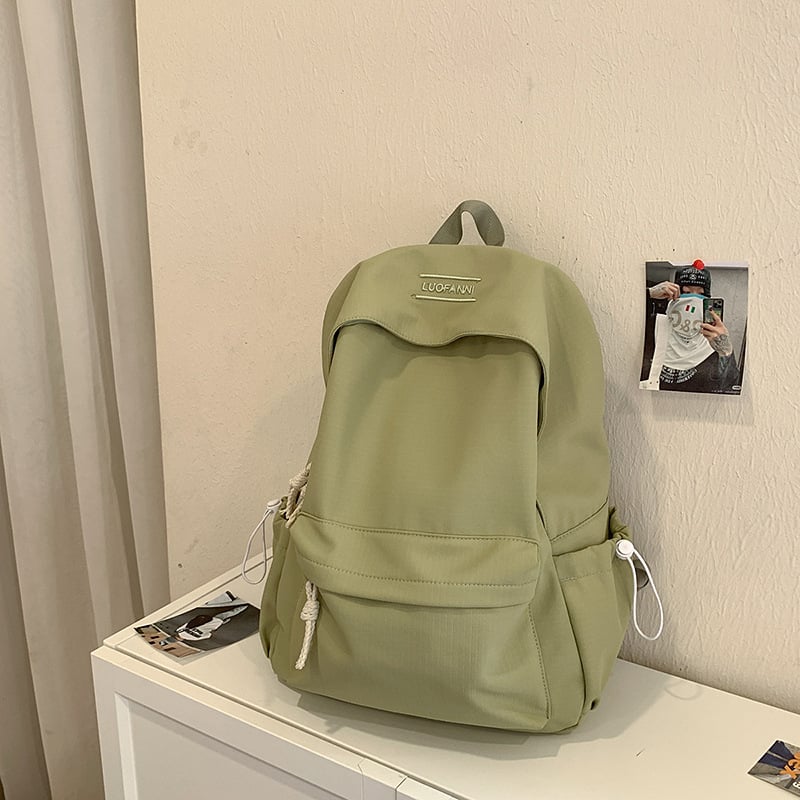 Ghiozdan școlar din nylon, rezistent la uzură, stil urban minimalist, bretele curbate