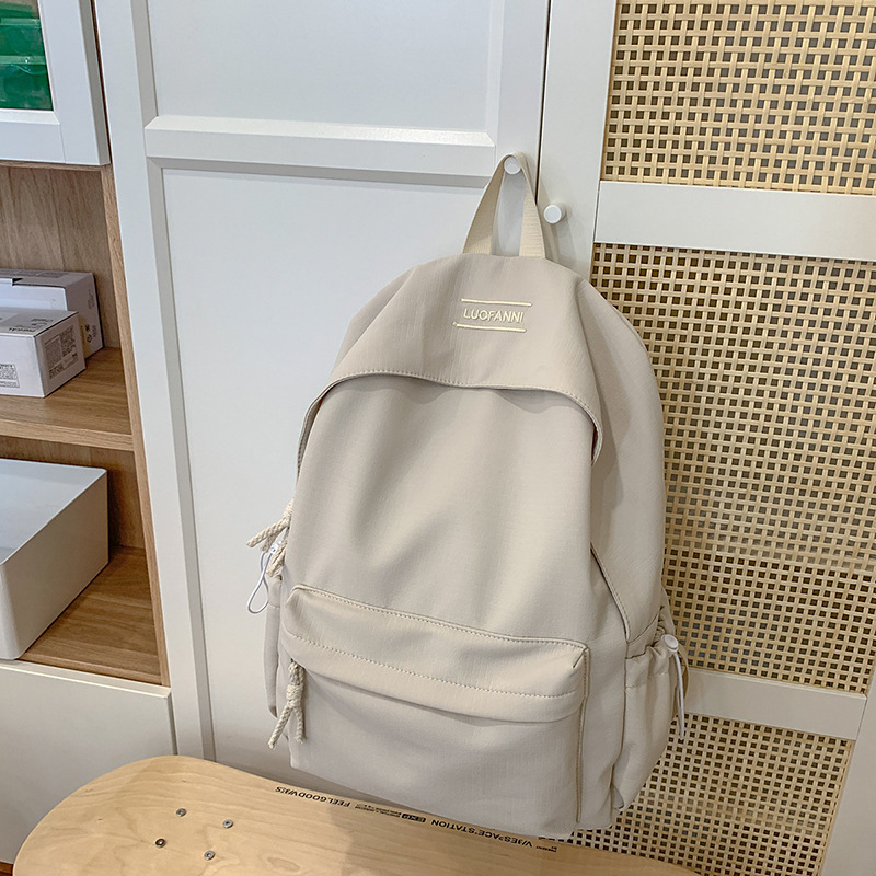 Ghiozdan școlar din nylon, rezistent la uzură, stil urban minimalist, bretele curbate