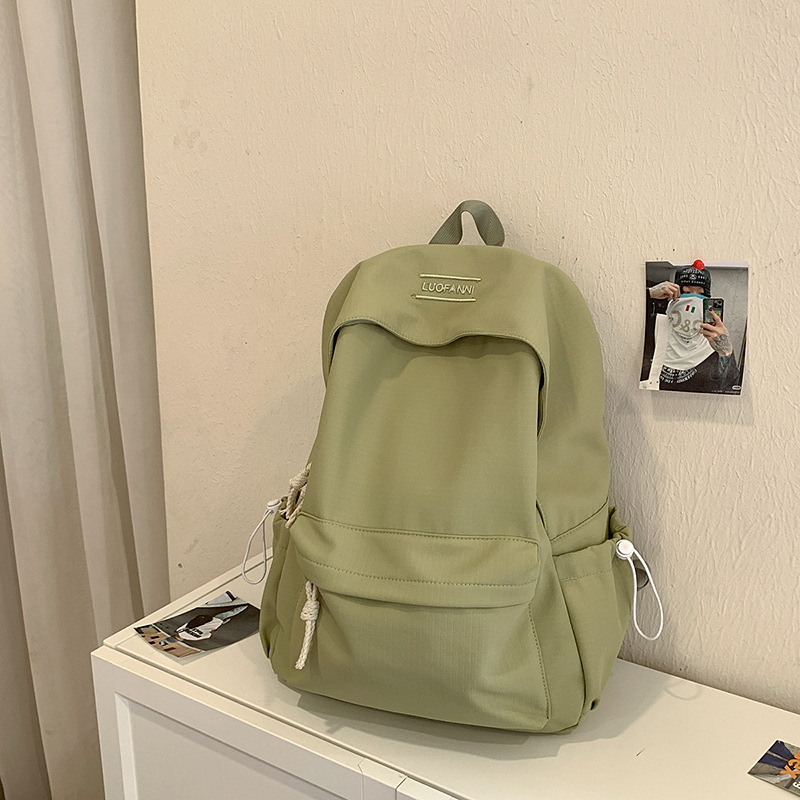 Ghiozdan școlar din nylon, rezistent la uzură, stil urban minimalist, bretele curbate