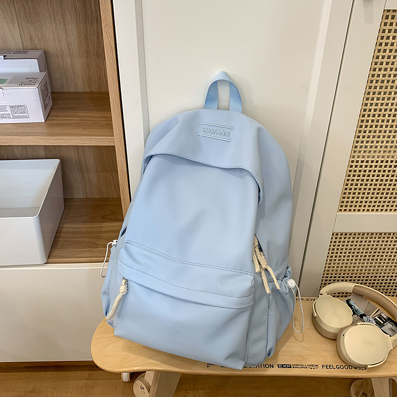 Ghiozdan școlar din nylon, rezistent la uzură, stil urban minimalist, bretele curbate