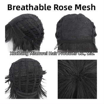 COS paróka szerepjátékhoz – rövid egyenes frufni, hőálló rost, szerepjáték stílus