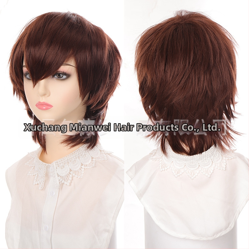 COS paróka szerepjátékhoz – rövid egyenes frufni, hőálló rost, szerepjáték stílus