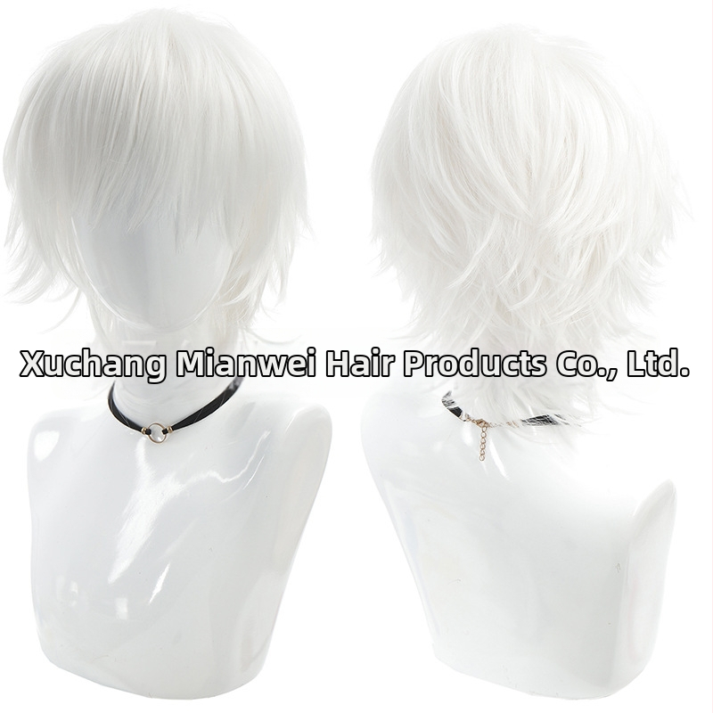 COS paróka szerepjátékhoz – rövid egyenes frufni, hőálló rost, szerepjáték stílus